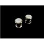 Art Deco Silvertone Mother of Pearl Cufflinks by EVER SNAP 102714