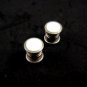 Art Deco Silvertone Mother of Pearl Cufflinks by EVER SNAP 102714