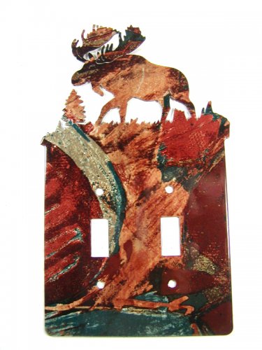 Moose Double Switch Outlet Cover Plate by LaZart USA 6915