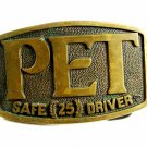 PET Safe (25) Driver Solid Brass Belt Buckle by O.C. Tanner 81914