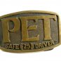 PET Safe (25) Driver Solid Brass Belt Buckle by O.C. Tanner 81914
