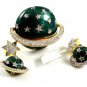 Solar System Stars Saturn Brooch & Earrings by Butler & Wilson 8614