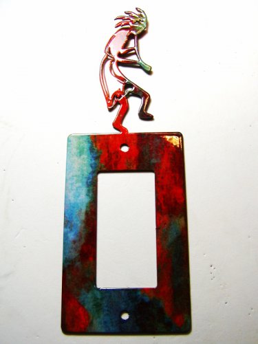 Kokopelli w/ Flute Single Rocker Outlet Cover Plate by Steel Images USA 022315C