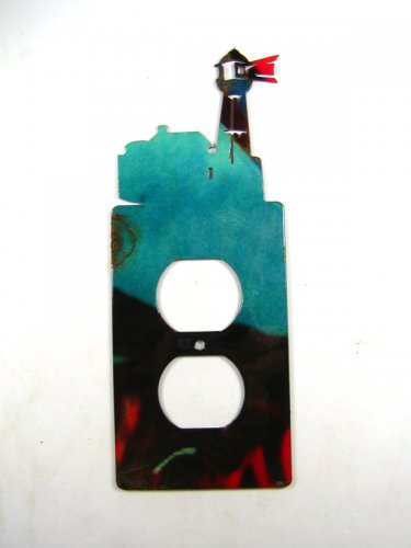 LightHouse Double Outlet Cover Plate by Steel Images 42615a