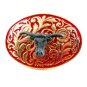 Western Goldtone Red Bull Head Belt Buckle #102113g