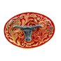 Western Goldtone Red Bull Head Belt Buckle #102113g