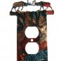 Buck Deers Fighting Horse Running Double Outlet Cover Plate by LaZart 6915
