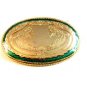 Gold Tone Green Enamel Western Cowboy Belt Buckle Made in USA