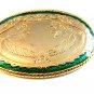 Gold Tone Green Enamel Western Cowboy Belt Buckle Made in USA