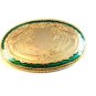 Gold Tone Green Enamel Western Cowboy Belt Buckle Made in USA