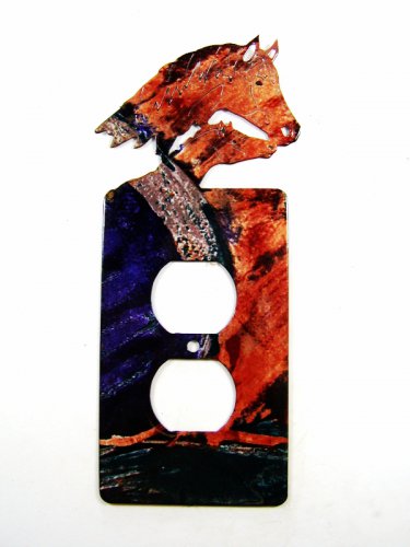 Mama Horse with Colt Double Outlet Cover Plate by Lazart 42415
