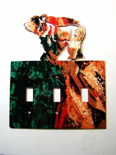 Bear Triple Light Switch Cover Plate by Steel Images Made in USA 02161511111W