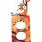 Kokopelli w/ Flute Cactus Double Outlet Cover Plate by Steel Images USA 021915K
