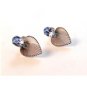 Van Dell Sterling Blue Rhinestone Heart Earrings