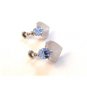 Van Dell Sterling Blue Rhinestone Heart Earrings