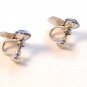 Van Dell Sterling Blue Rhinestone Heart Earrings