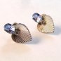 Van Dell Sterling Blue Rhinestone Heart Earrings