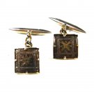 Small Goldtone Silvertone Damascene Cufflinks Unbranded 71615