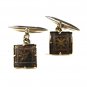Small Goldtone Silvertone Damascene Cufflinks Unbranded 71615