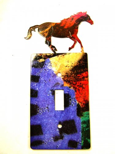 Large Horse Single Light Switch Cover Plate by Steel Images USA 6815RR