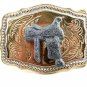 Western Cowboy Rodeo Saddle Made in USA Belt Buckle No. 2443