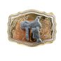 Western Cowboy Rodeo Saddle Made in USA Belt Buckle No. 2443