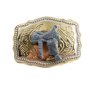 Western Cowboy Rodeo Saddle Made in USA Belt Buckle No. 2443