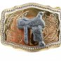 Western Cowboy Rodeo Saddle Made in USA Belt Buckle No. 2443
