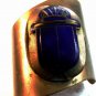 Huge 1880 - 1930 Egyptian Revival Brass & Blue Enamel Scarab Cuff Bracelet