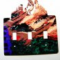 Kokopelli w/ Flute Triple Switch Cover Plate by Steel Images Made in USA 021915E