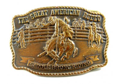 1988 Great American Rodeo Saddle Bronc Riding Belt Buckle 11012013