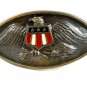 Enameled American Eagle with American Flag Belt Buckle 10292013