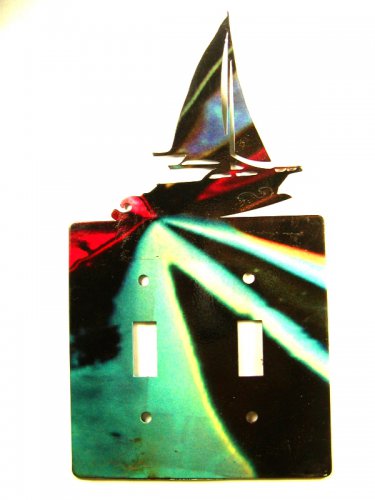Sailboat Sail Boat Double Light Switch Cover Plate by Steel Images USA 51515
