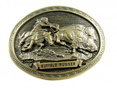 Buffalo Runner C.M. Russell Western Collection Belt Buckle by ADM 092314