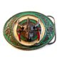 1991 Siskiyou Native American Cow Skull Enameled Belt Buckle