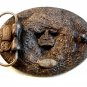 1991 Siskiyou Native American Cow Skull Enameled Belt Buckle