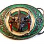 1991 Siskiyou Native American Cow Skull Enameled Belt Buckle