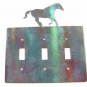 Running Horse Triple Light Cover Plate Steel Images Made USA 42415d
