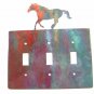 Running Horse Triple Light Cover Plate Steel Images Made USA 42415d