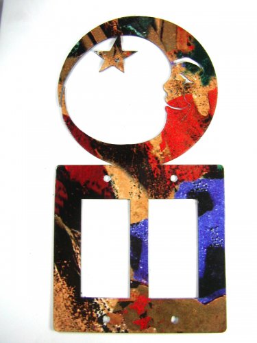 Huge Man In Moon Double Rocker Outlet Cover Plate by Steel Images USA 052815n
