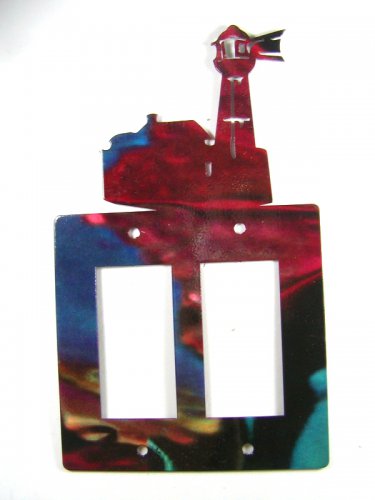 Lighthouse Double Rocker Outlet Cover Plate by Steel Images USA 051515