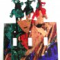 Cowboys Galloping on Horses Triple Light Cover Plate Steel Images USA 51215