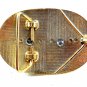 Western Goldtone Blue Saddle Belt Buckle #102113j