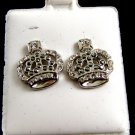 Crown CZs Pierced Studs Earrings 12092013a