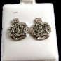 Crown CZs Pierced Studs Earrings 12092013a