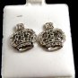 Crown CZs Pierced Studs Earrings 12092013a
