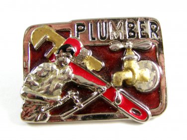 Plumber Belt Buckle 5714 Not Signed