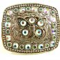 Ladies Western Silverplated Pewter Rhinestone Butterfly Belt Buckle 11072013