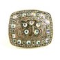 Ladies Western Silverplated Pewter Rhinestone Butterfly Belt Buckle 11072013