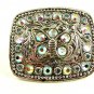 Ladies Western Silverplated Pewter Rhinestone Butterfly Belt Buckle 11072013